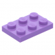 LEGO lapos elem 2x3, közép levendulalila (3021)